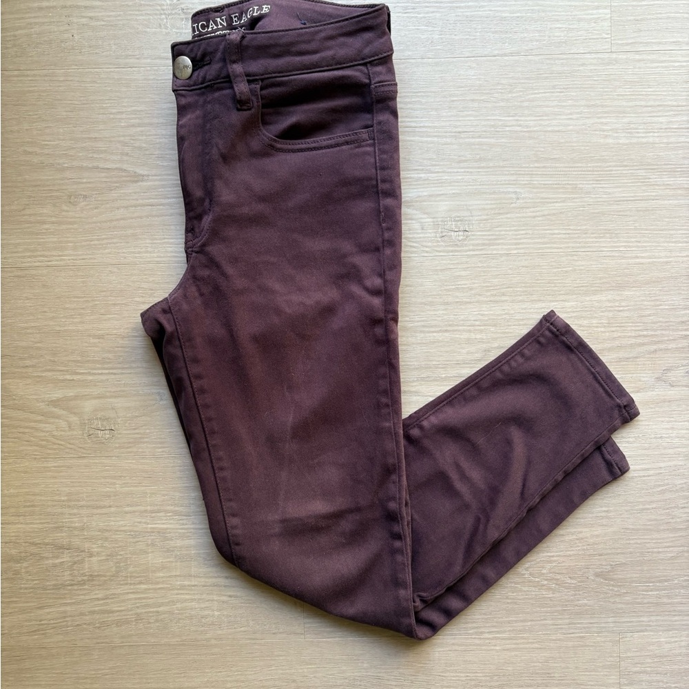 Woman’s American Eagle Outfitters Women's Dark Purple Skinny Jeans
